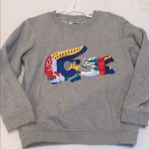 Kids Lacoste Gray and Yellow Sweatshirt with Vibrant Logo